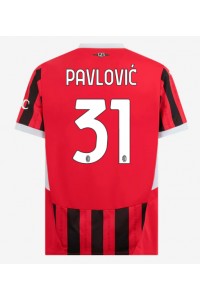 AC Milan Strahinja Pavlovic #31 Jalkapallovaatteet Kotipaita 2024-25 Lyhythihainen